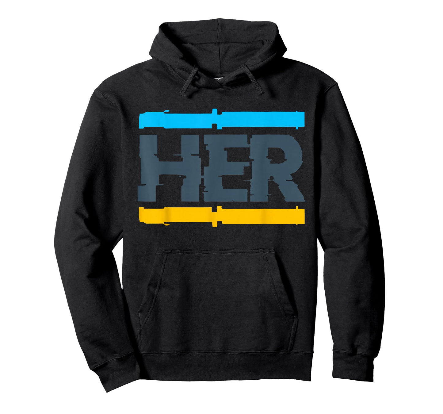 Her Glitch Streetwear Retro Gamma Blue Matching T-Shirt