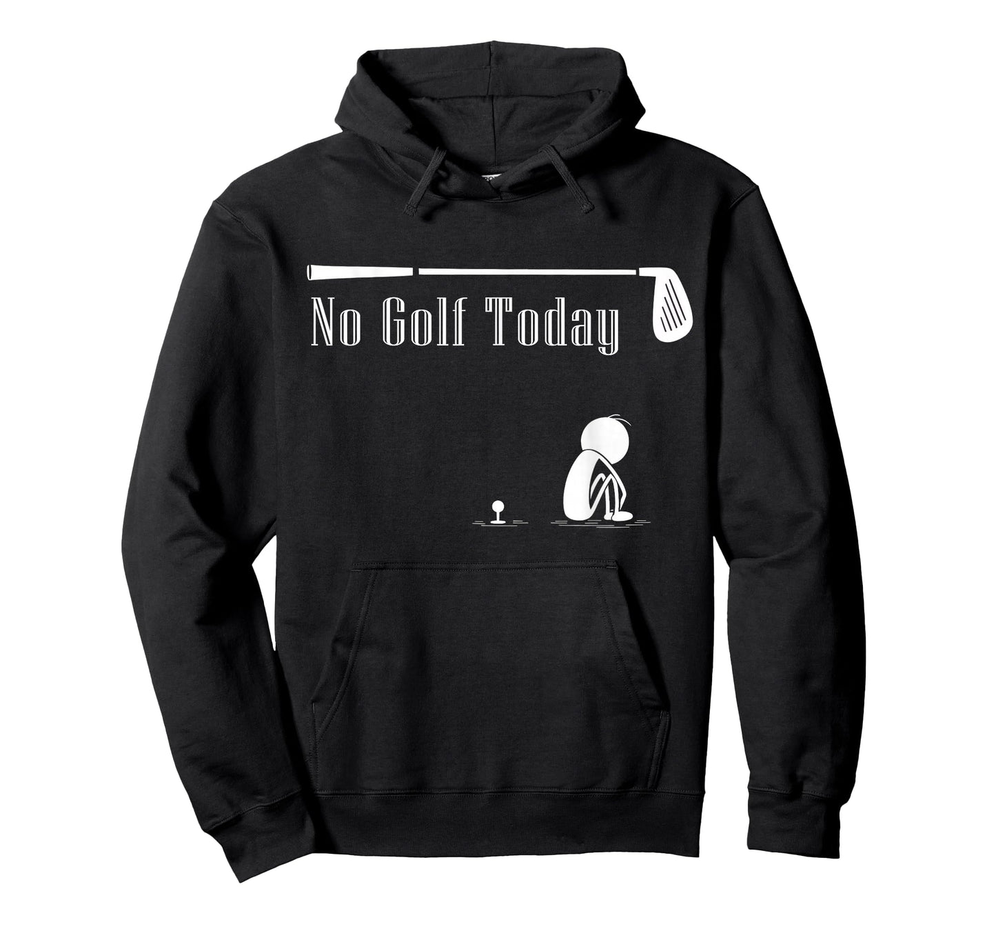 No Golf Today Funny Sad Stickman Golf Lover Golfer Joke T-Shirt
