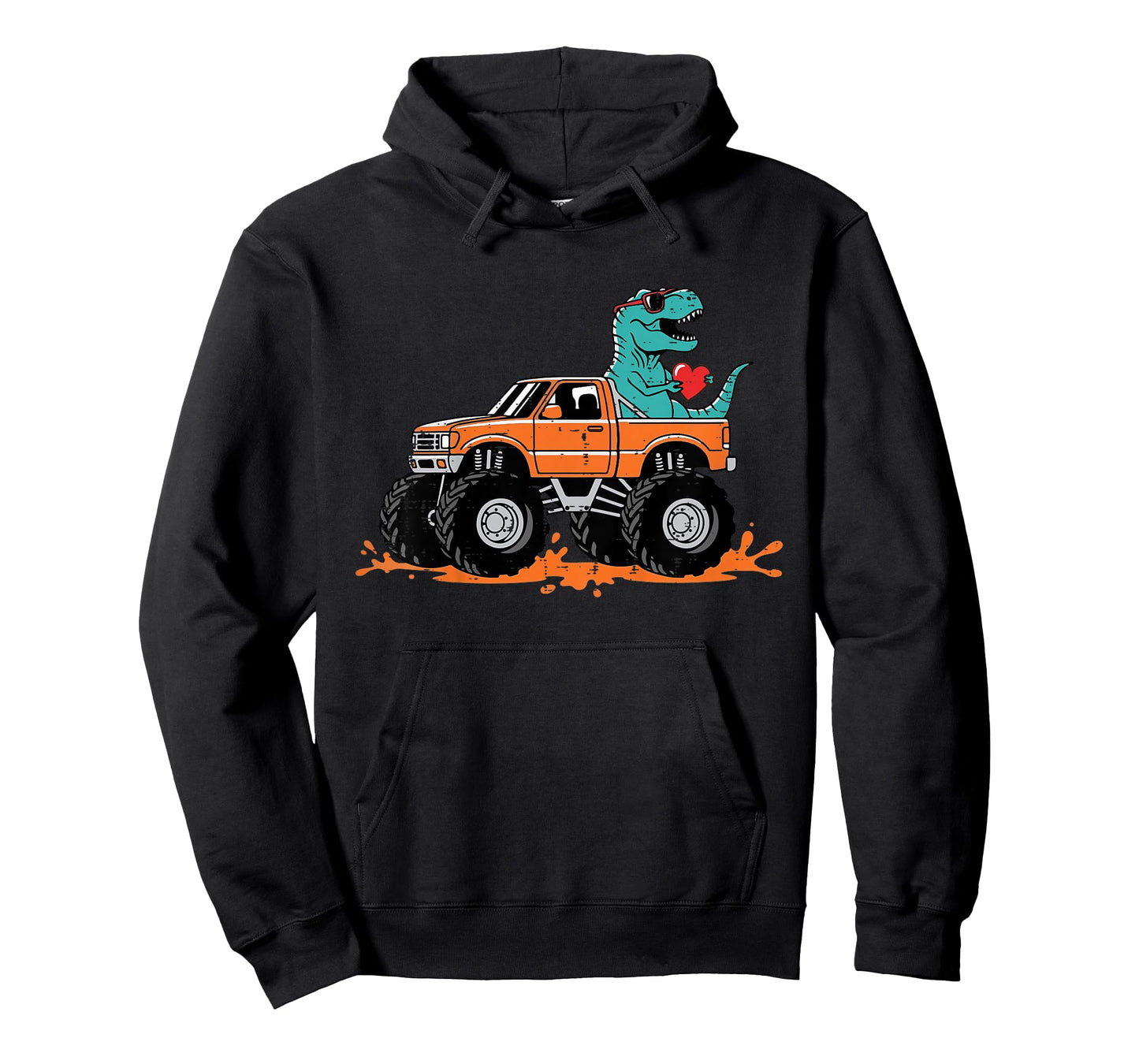 Kids Valentines Day Dino Trex Monster Truck Cool Boys Kids Youth T-Shirt