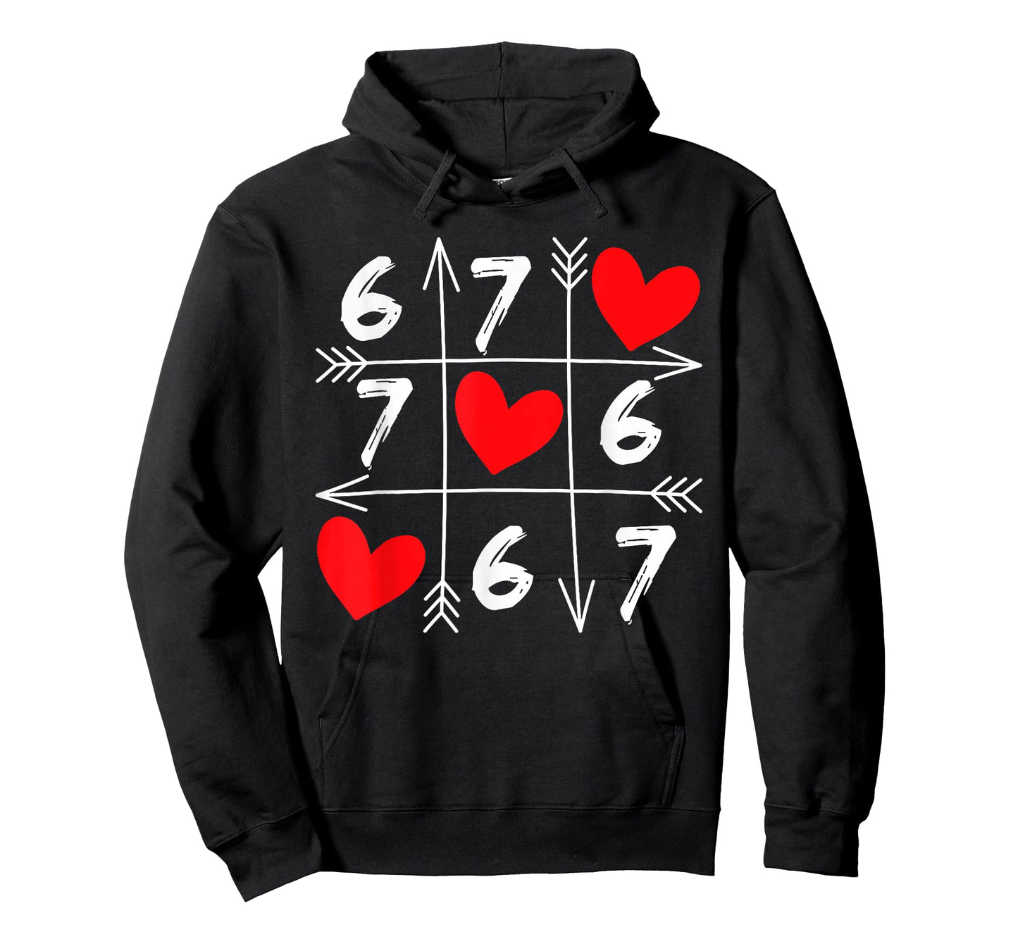 Six Seven 67 Meme 6 7 Valentines Day Heart Men Women Kids T-Shirt