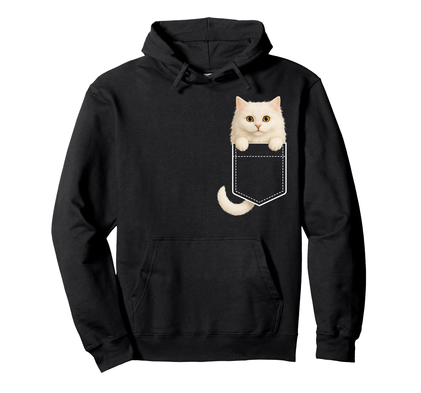 Funny Fluffy White Cat Feline Lover for Women Men Adult Kids T-Shirt