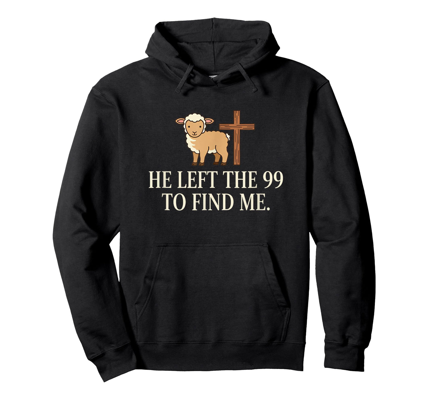 Christian He Left The 99 to Find Me Lamb & Cross Bible Verse T-Shirt