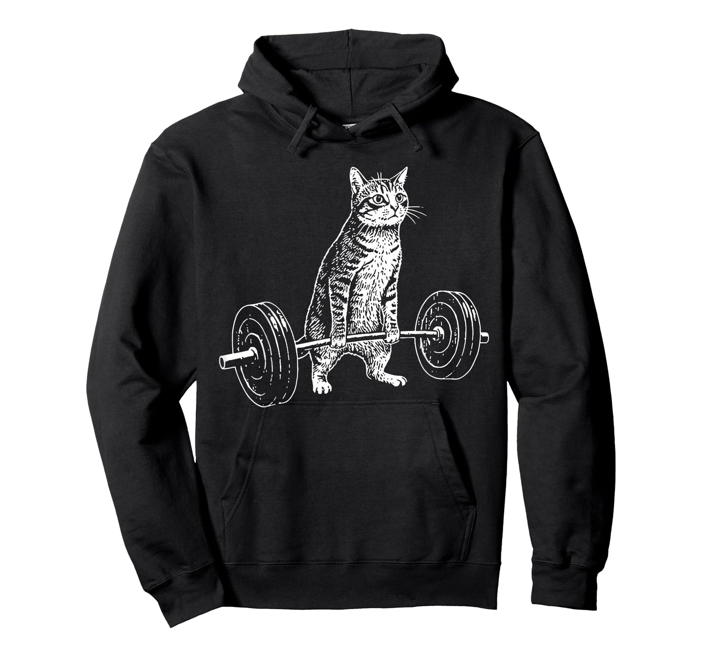 Cat Lifting Barbell Funny Fitness Workout Humor T-Shirt