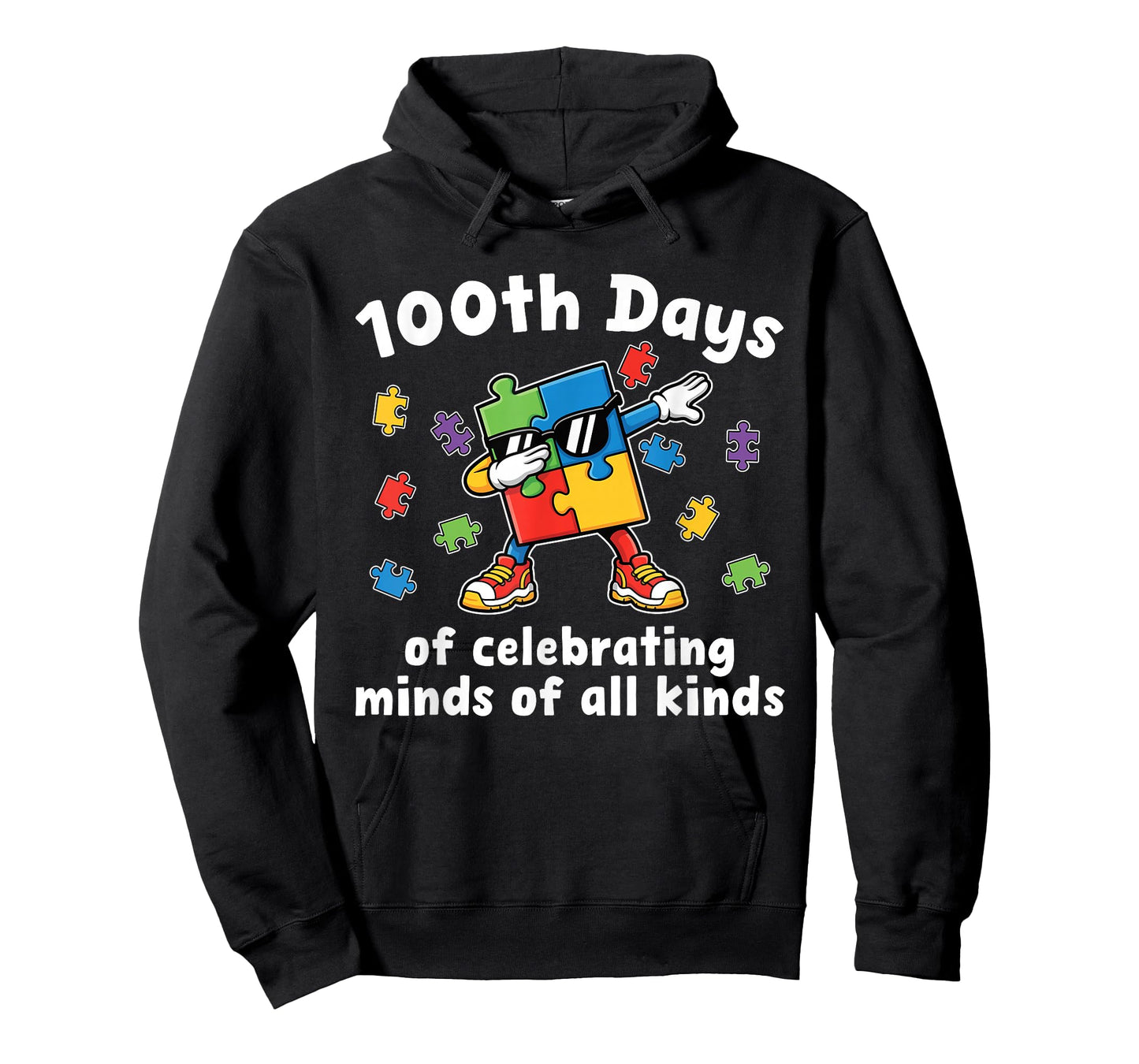 Autism 100 Days of School Teacher Dab Art for Men Women Kids T-Shirt