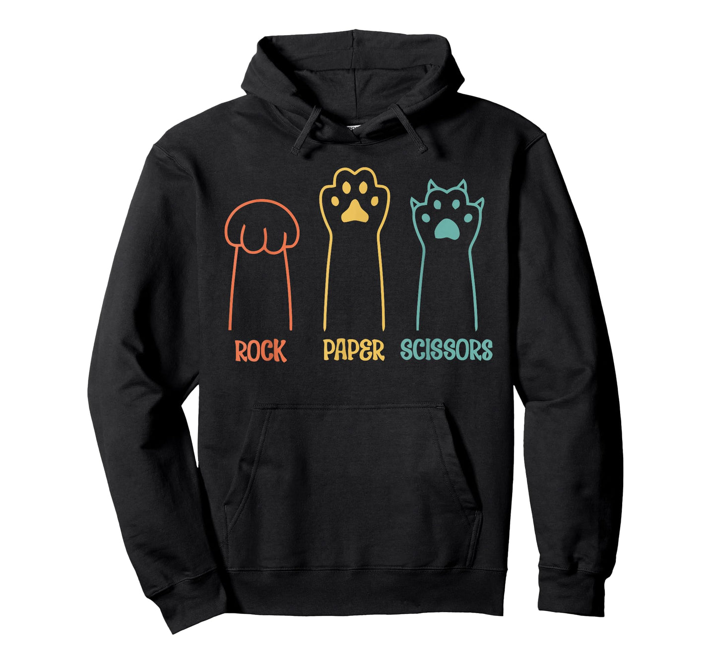 Rock Paper Scissors Cat Paw Humor Hand Game Funny Cat T-Shirt