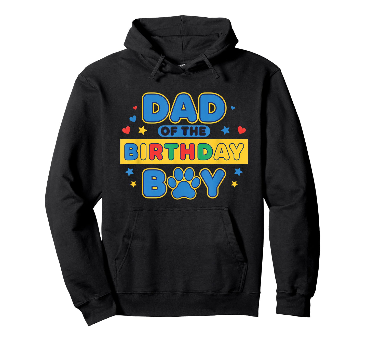 Dad of The Birthday Boy, Colorful Paw Party Design T-Shirt