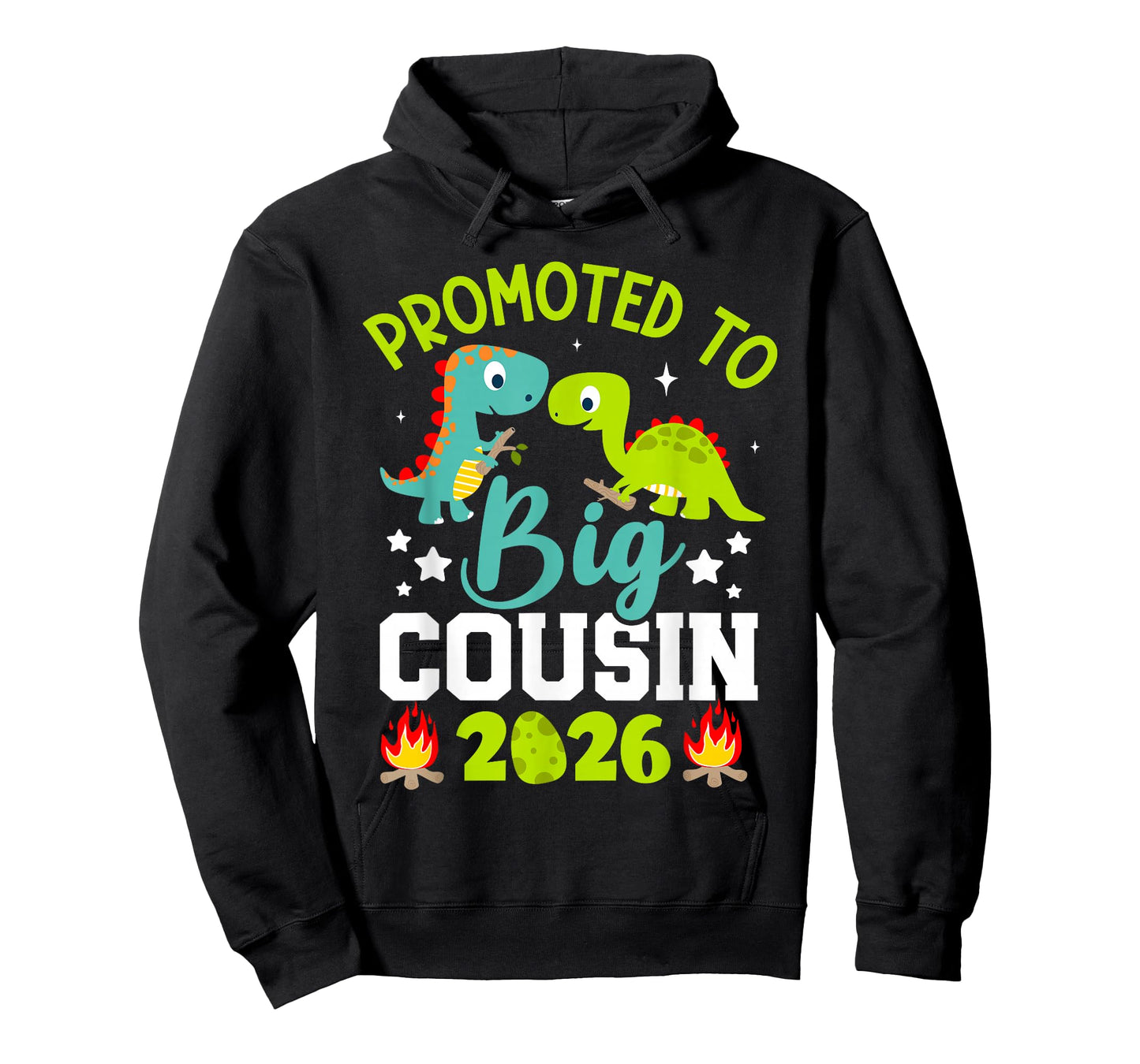 Promoted to Big Cousin 2026 with Dinosaur New Baby Shower T-Shirt