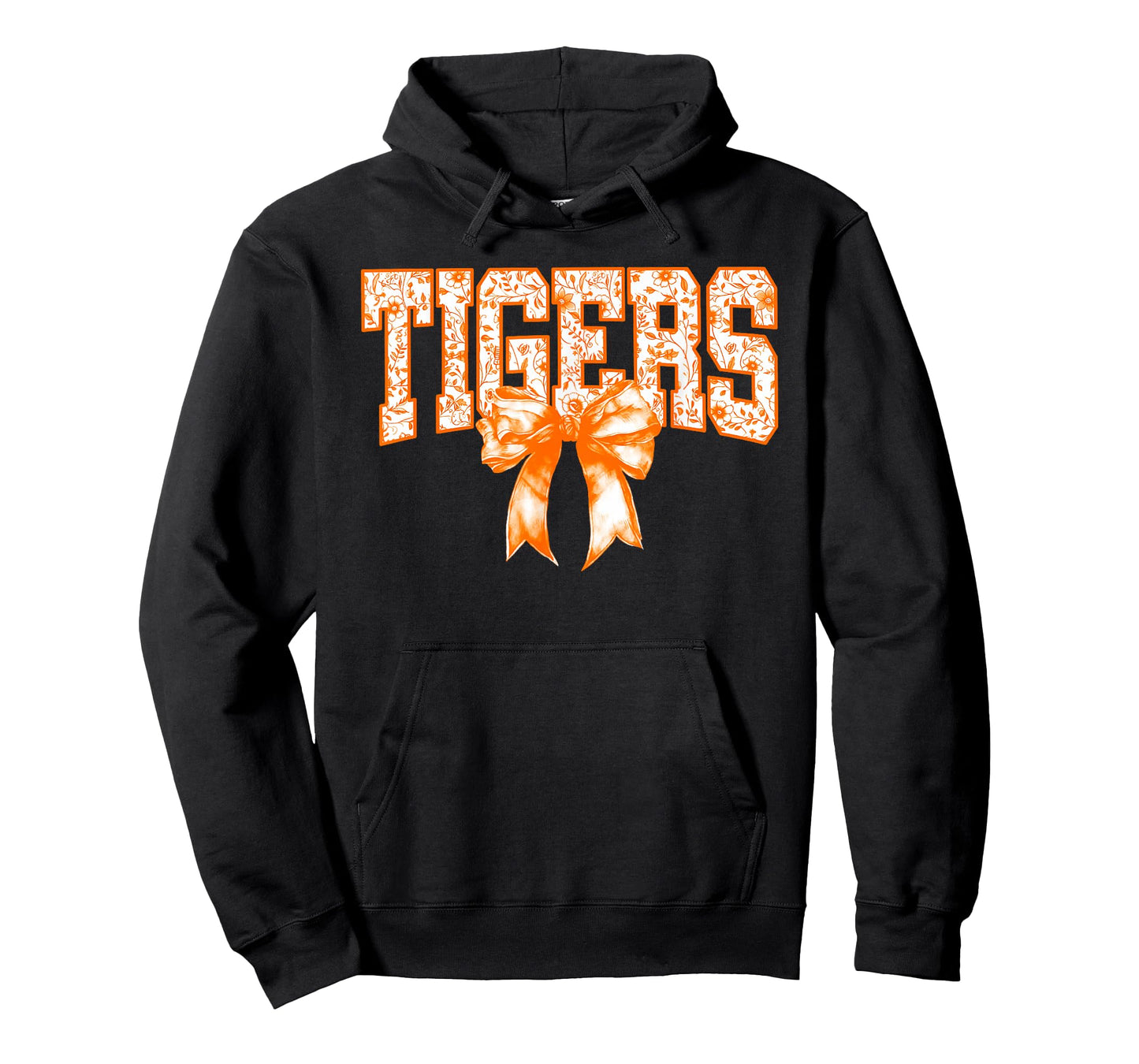 Floral Coquette Bow Tigers School Sports Team Spirit T-Shirt