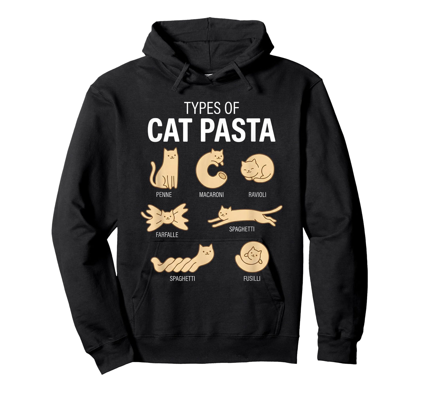 Funny Types of Cat Pasta Cute Kawaii Cat Lover Men Women T-Shirt