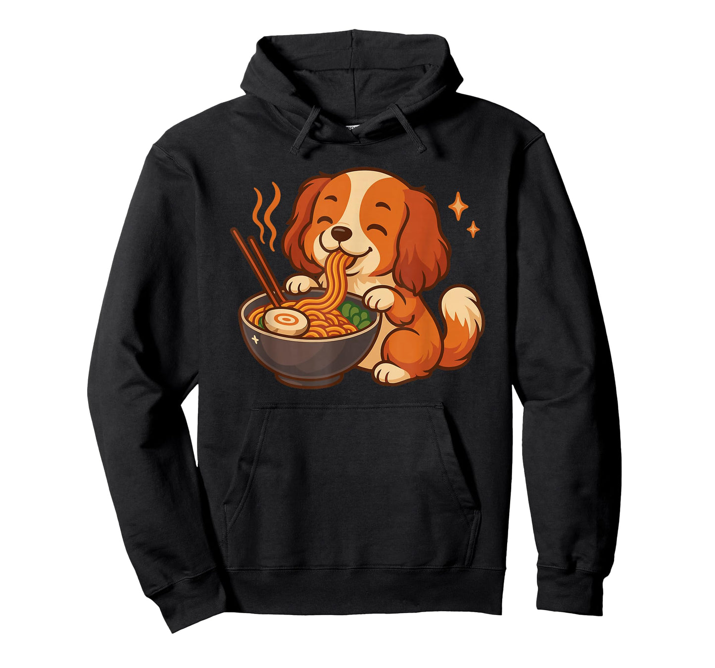 Cavalier Charles King Spaniel with Ramen Noodles Kawaii Dog T-Shirt