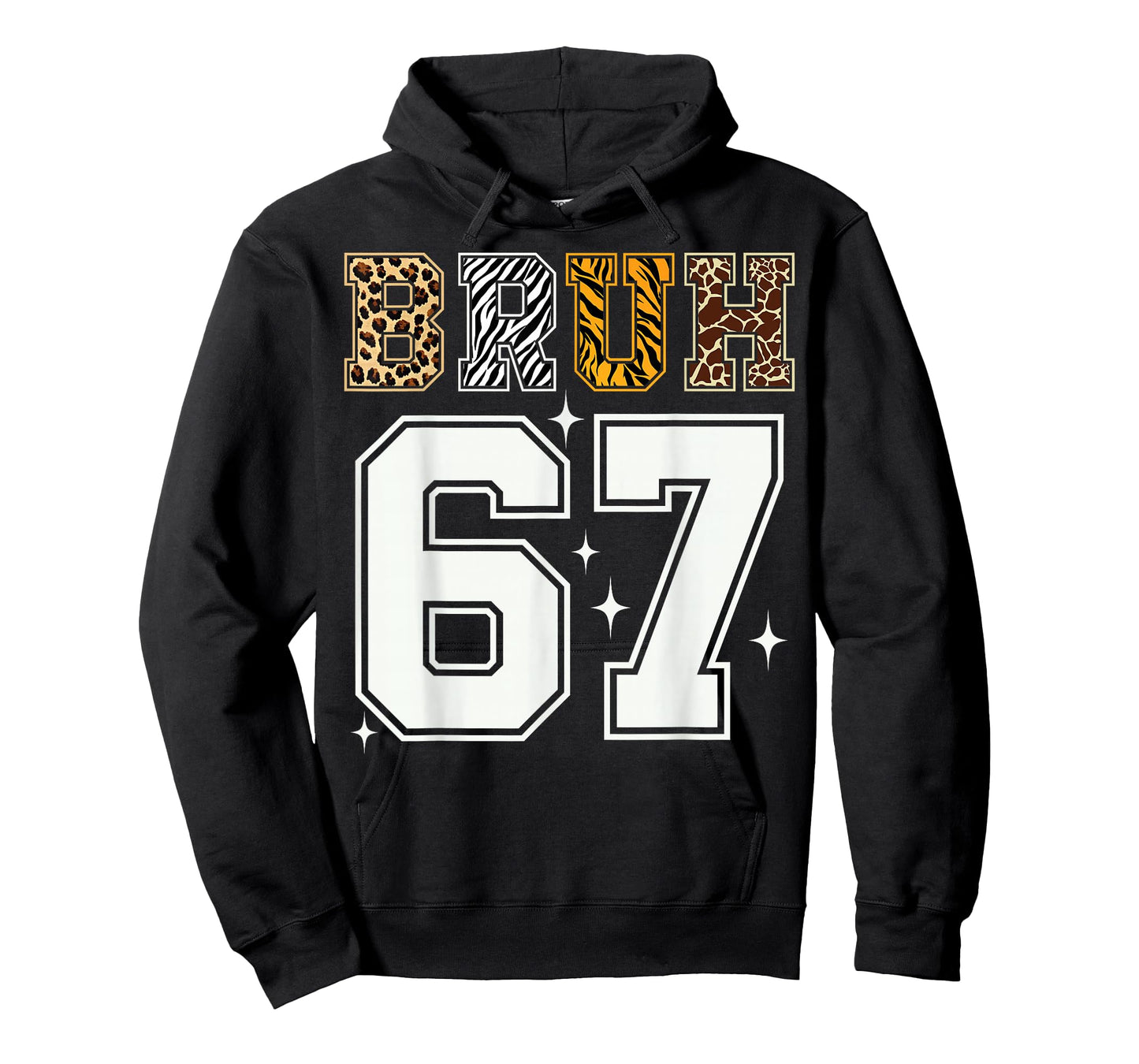 Bruh 67 Meme Tee Six Seven Kids Boys Animal Print T-Shirt