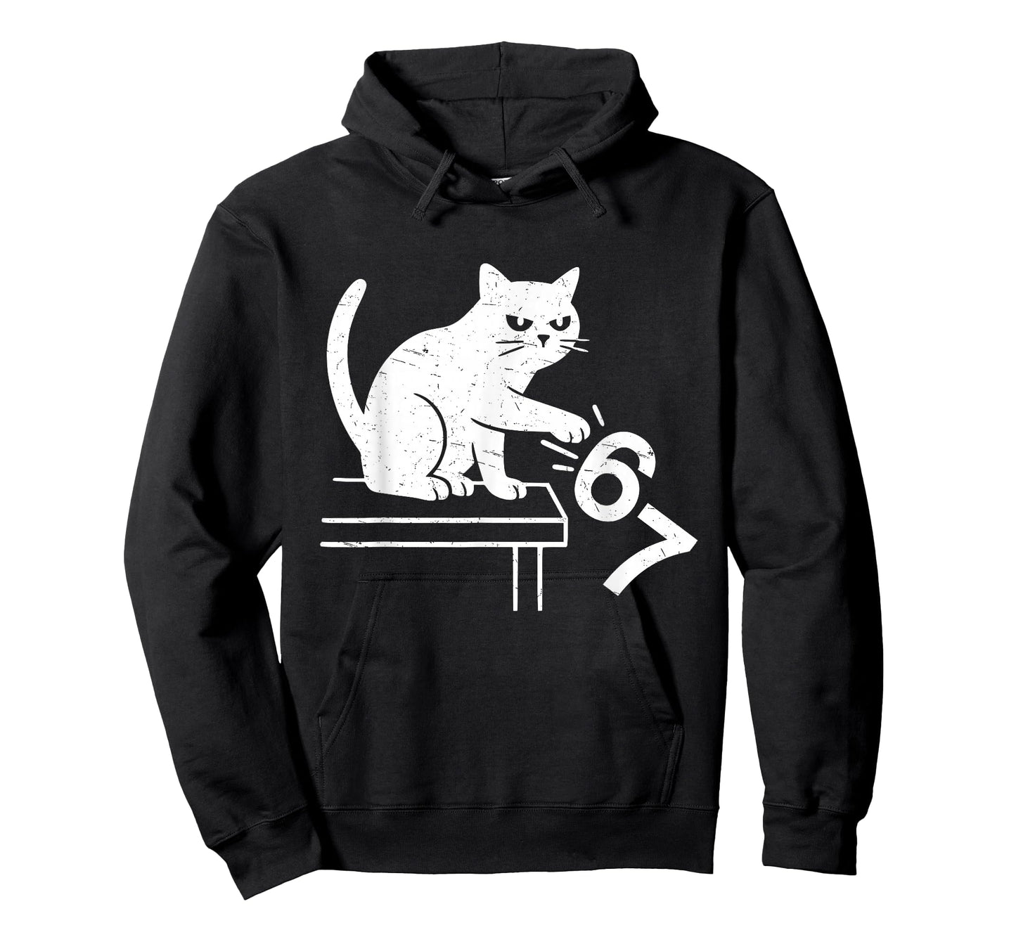 Anti Six Seven Cat Meme Funny 6 7 Meme Cat Knocking Off 67 T-Shirt