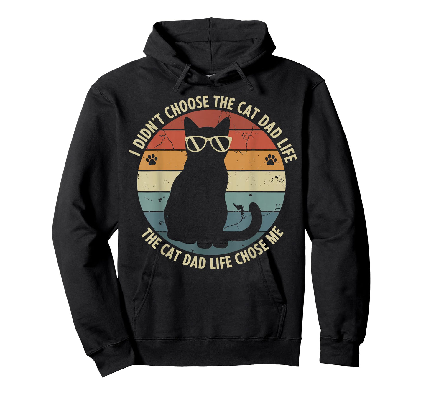 Cat Dad Life Chose Me Men Best Cat Dad Funny Cat for Men T-Shirt