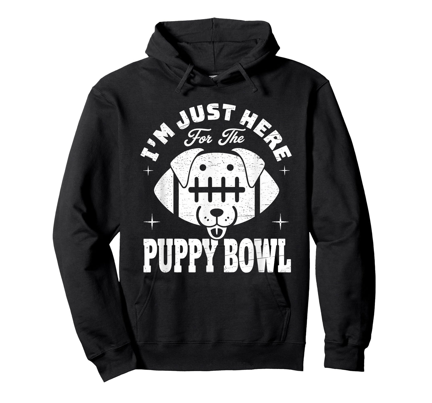 Just Here for The Puppy Bowl Funny Dog Lover Football T-Shirt
