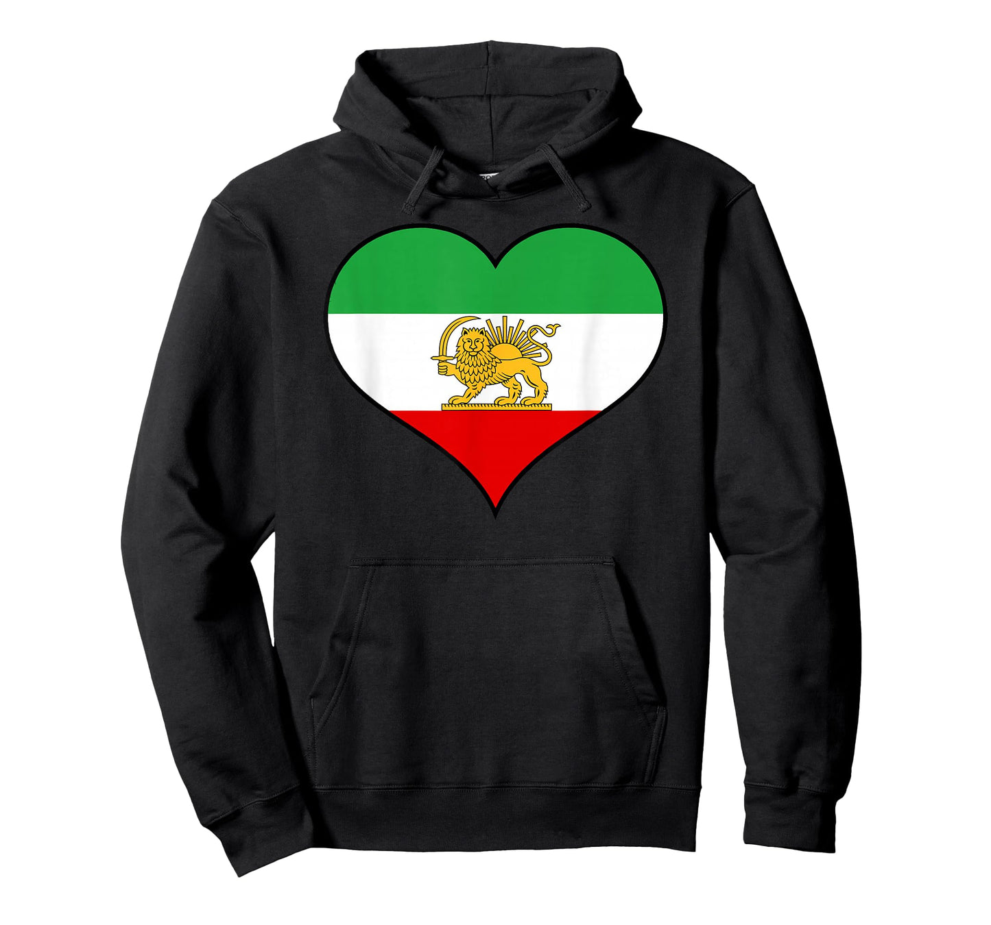 Iranian or Persian Flag Distressed Within Heart Shape T-Shirt