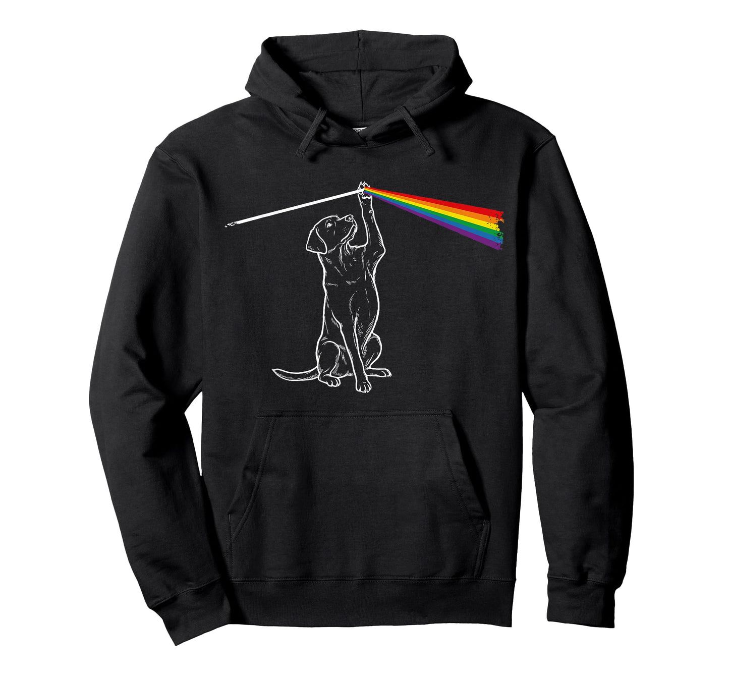 Playing with Light Dog Rainbow Men Kids Women T-Shirt