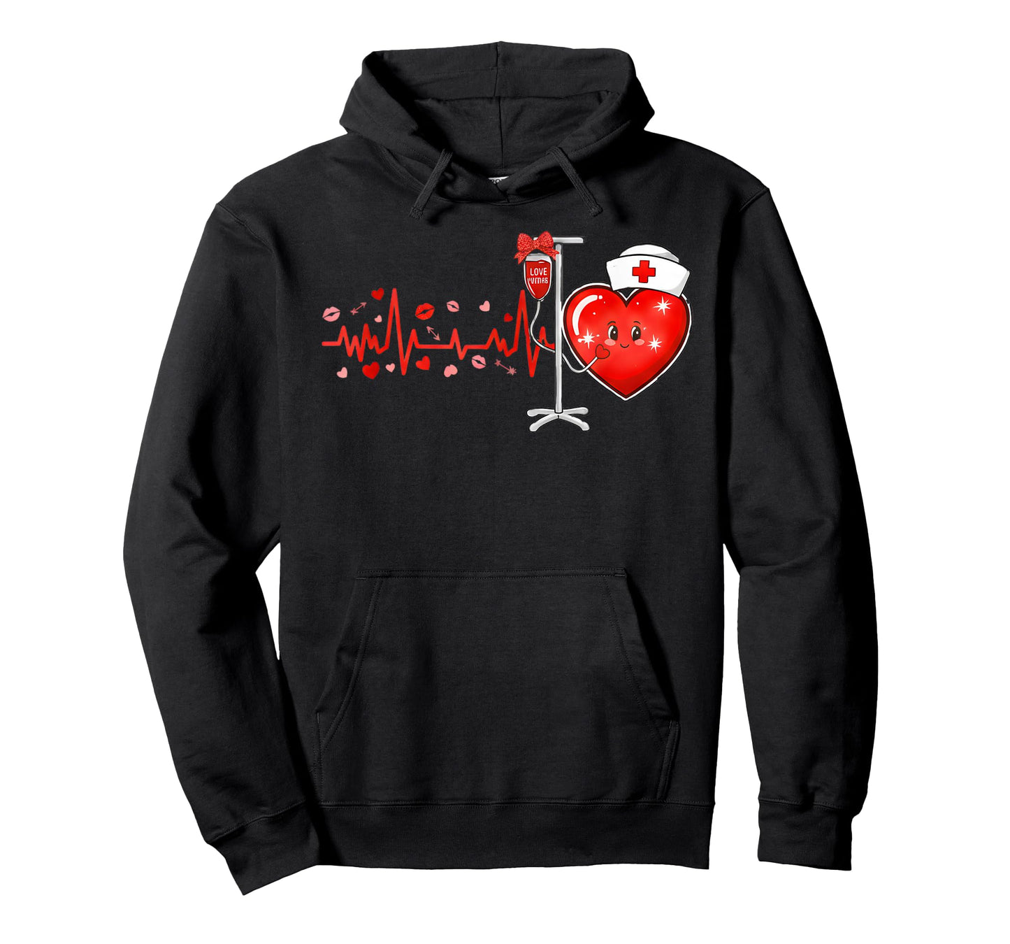 Stethoscope Heartbeat Nurse Valentines Day RN ER Nursing T-Shirt