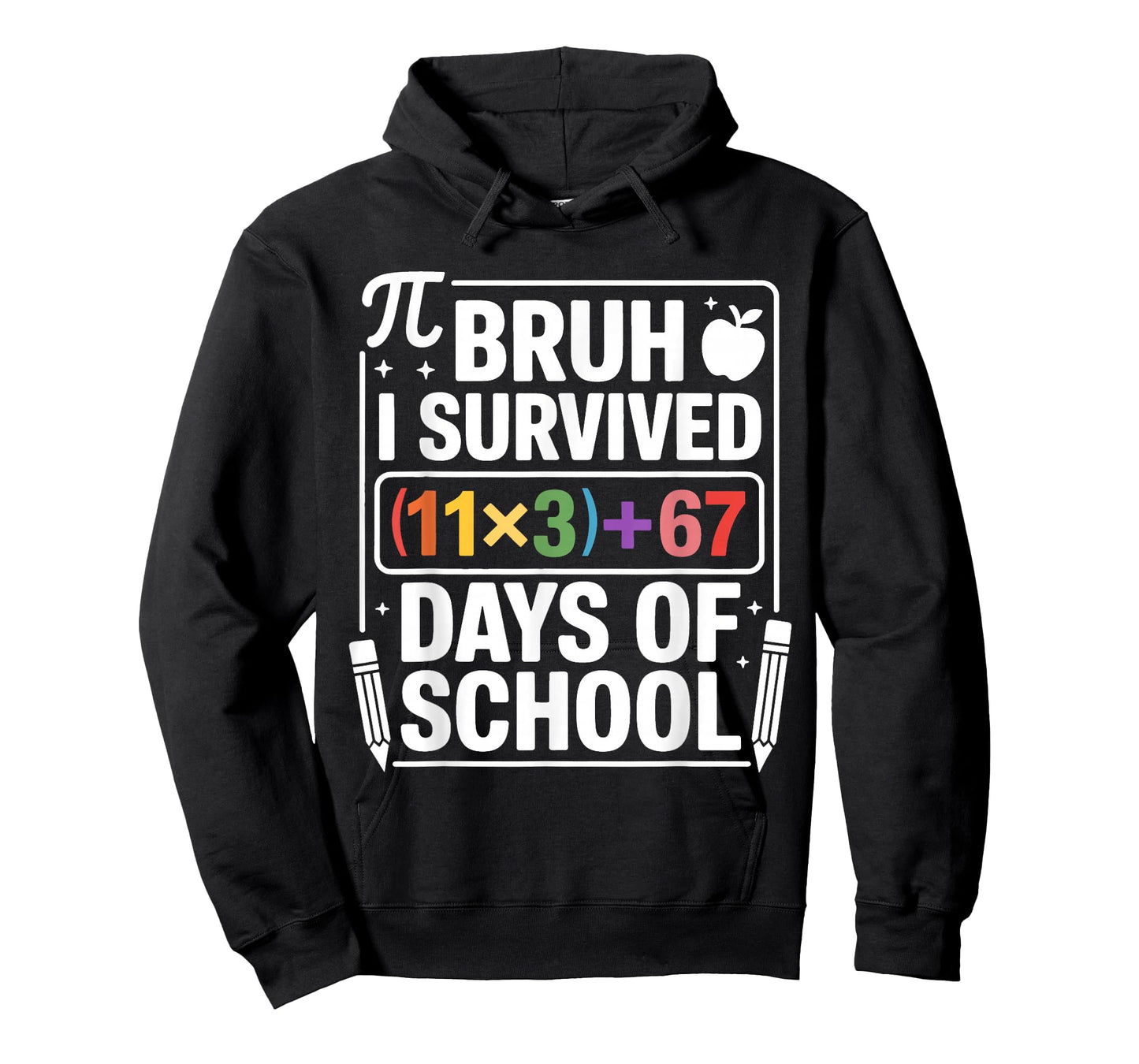 I Survived 100 Days School Bruh Math Equation 100 67 Meme T-Shirt