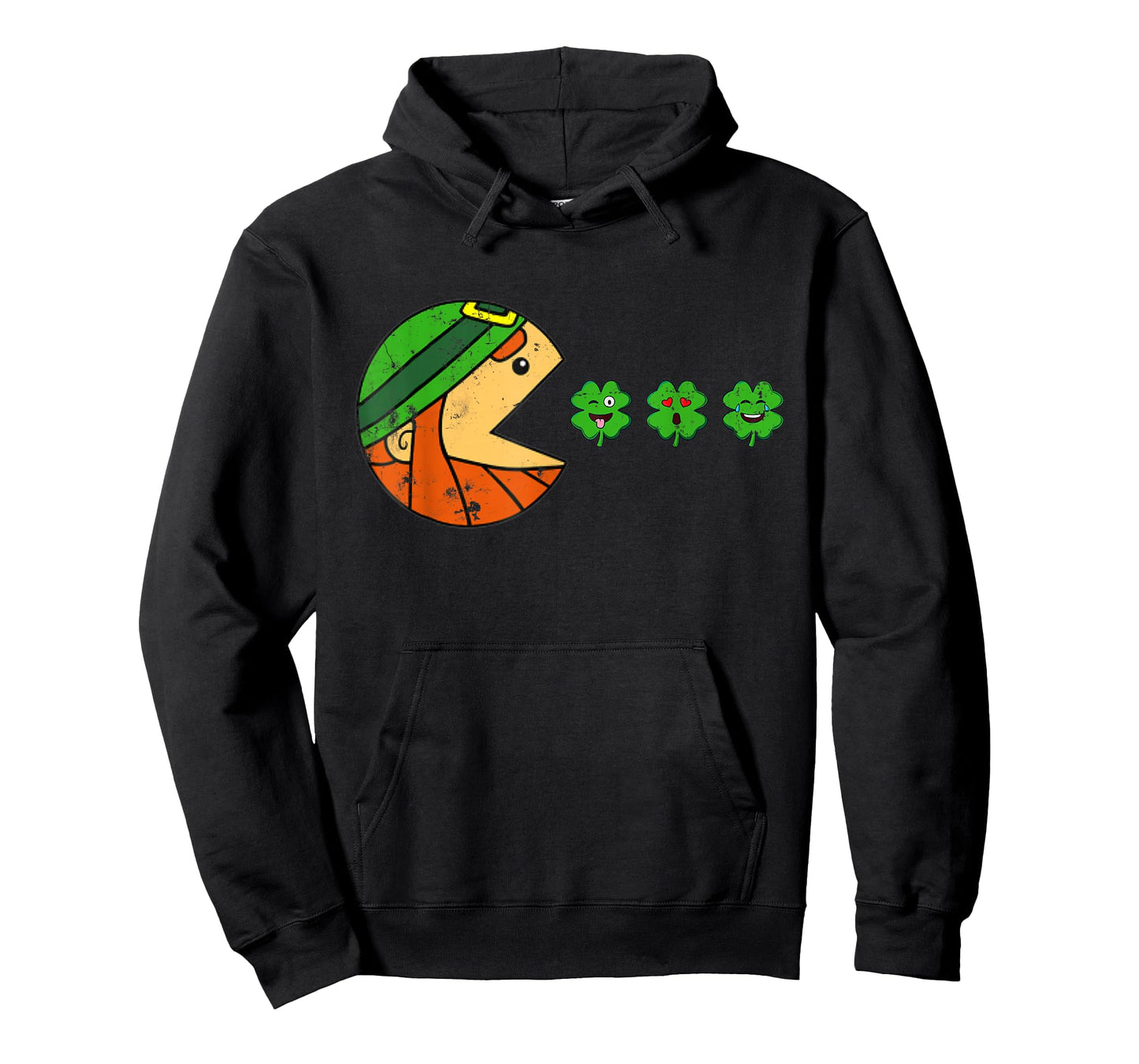 Leprechaun St Patricks Day Eating Shamrock Gamer Men Kids T-Shirt