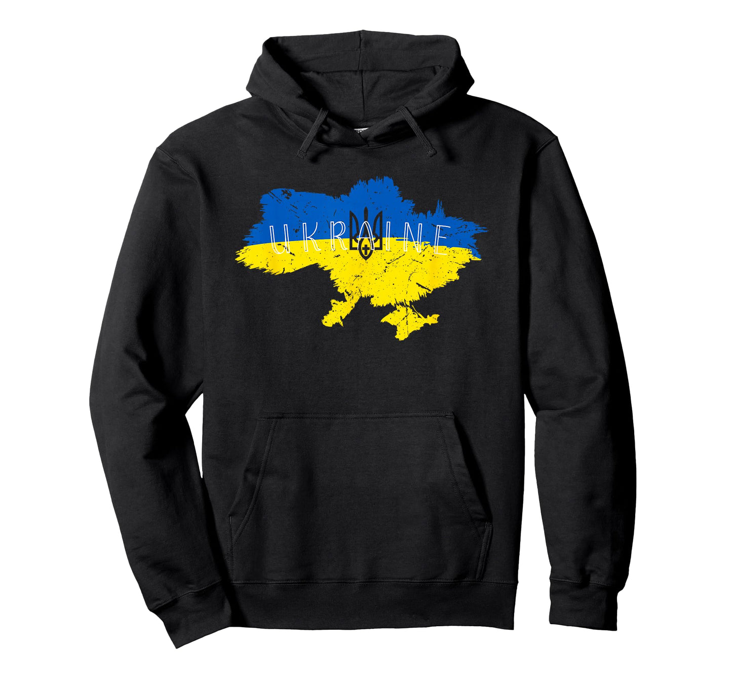 Ukrainian Pride Tryzub Ukraine Map Vintage Retro Flag Art T-Shirt