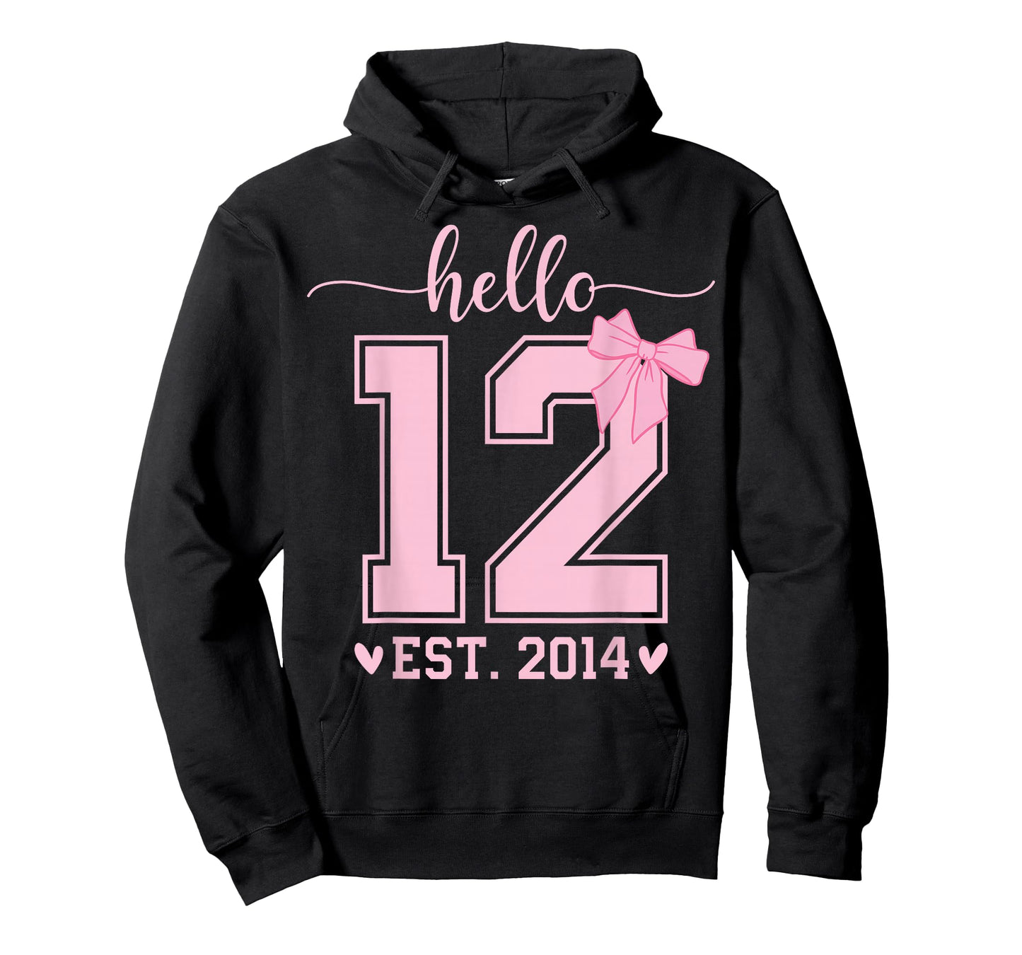 Hello Twelve EST 2014 12th Birthday Coquette 12 Year Girl T-Shirt
