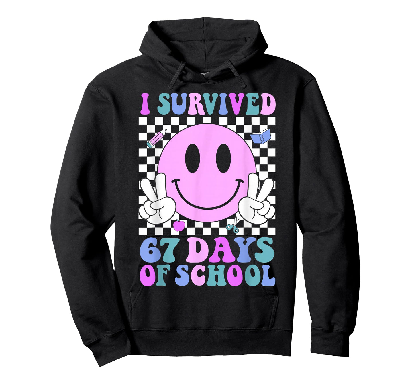 I Survived 67 Days of School Retro Smile 6 7 Meme Six Seven T-Shirt