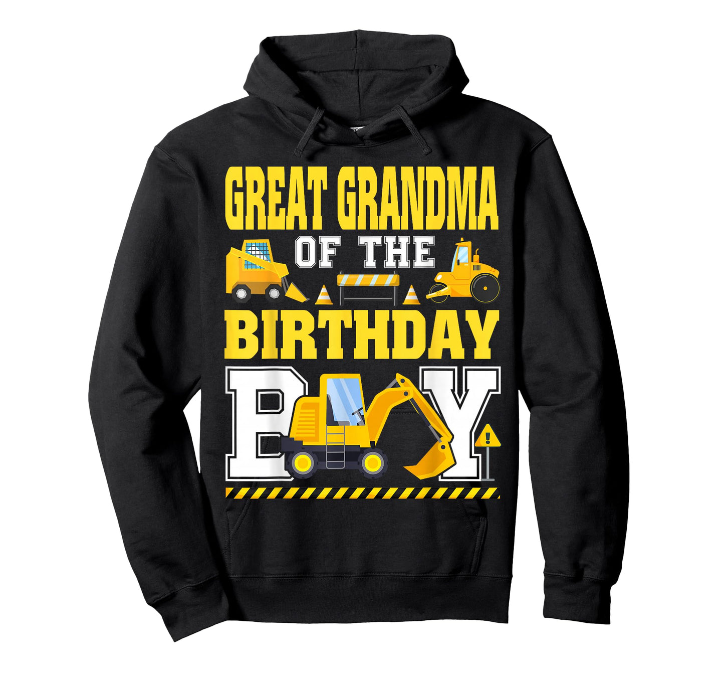 Great Grandma of The Birthday Boy Excavator Construction T-Shirt