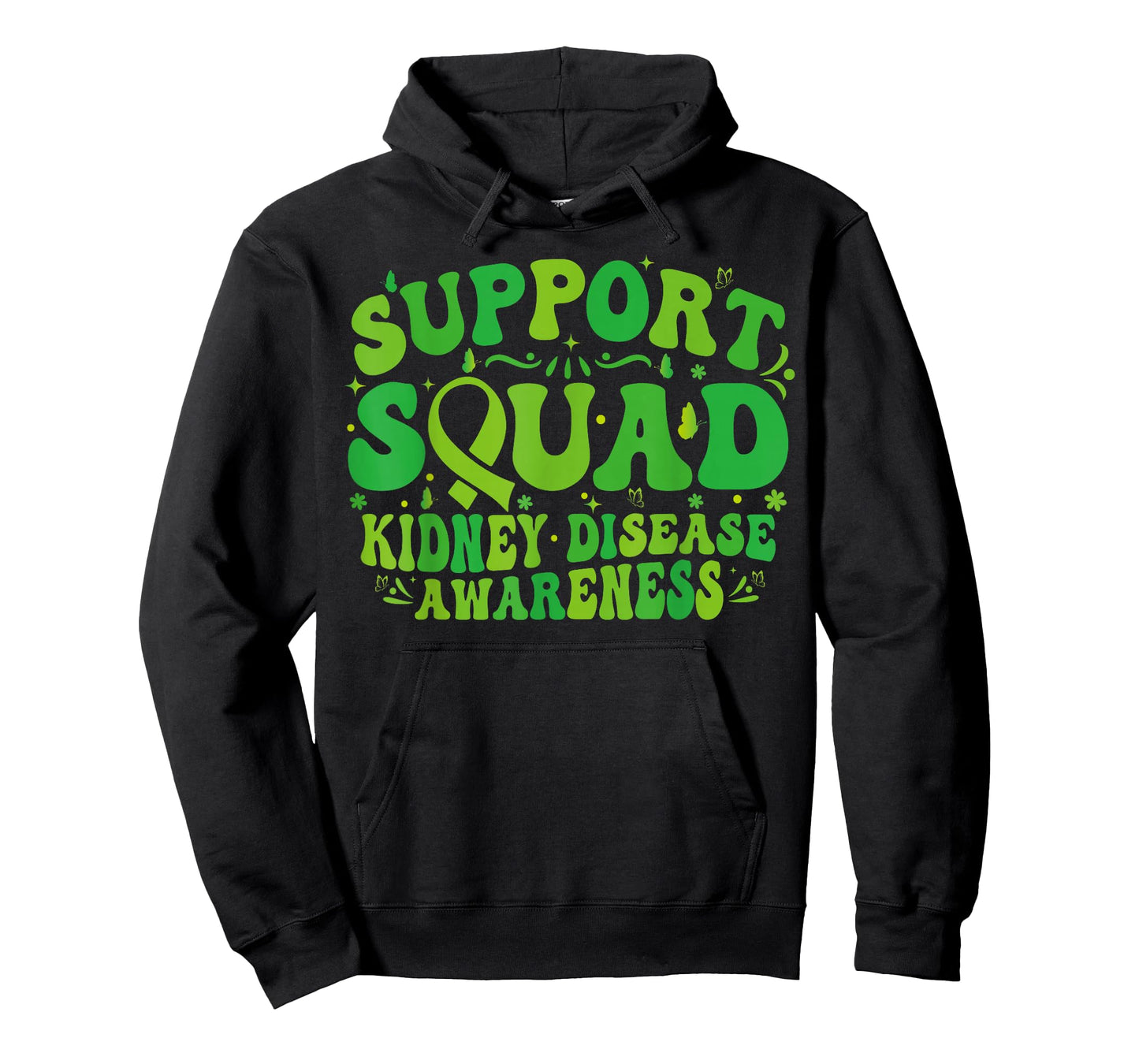 Support Squad Green Ribbon Butterfly PKD Kidney Disease T-Shirt