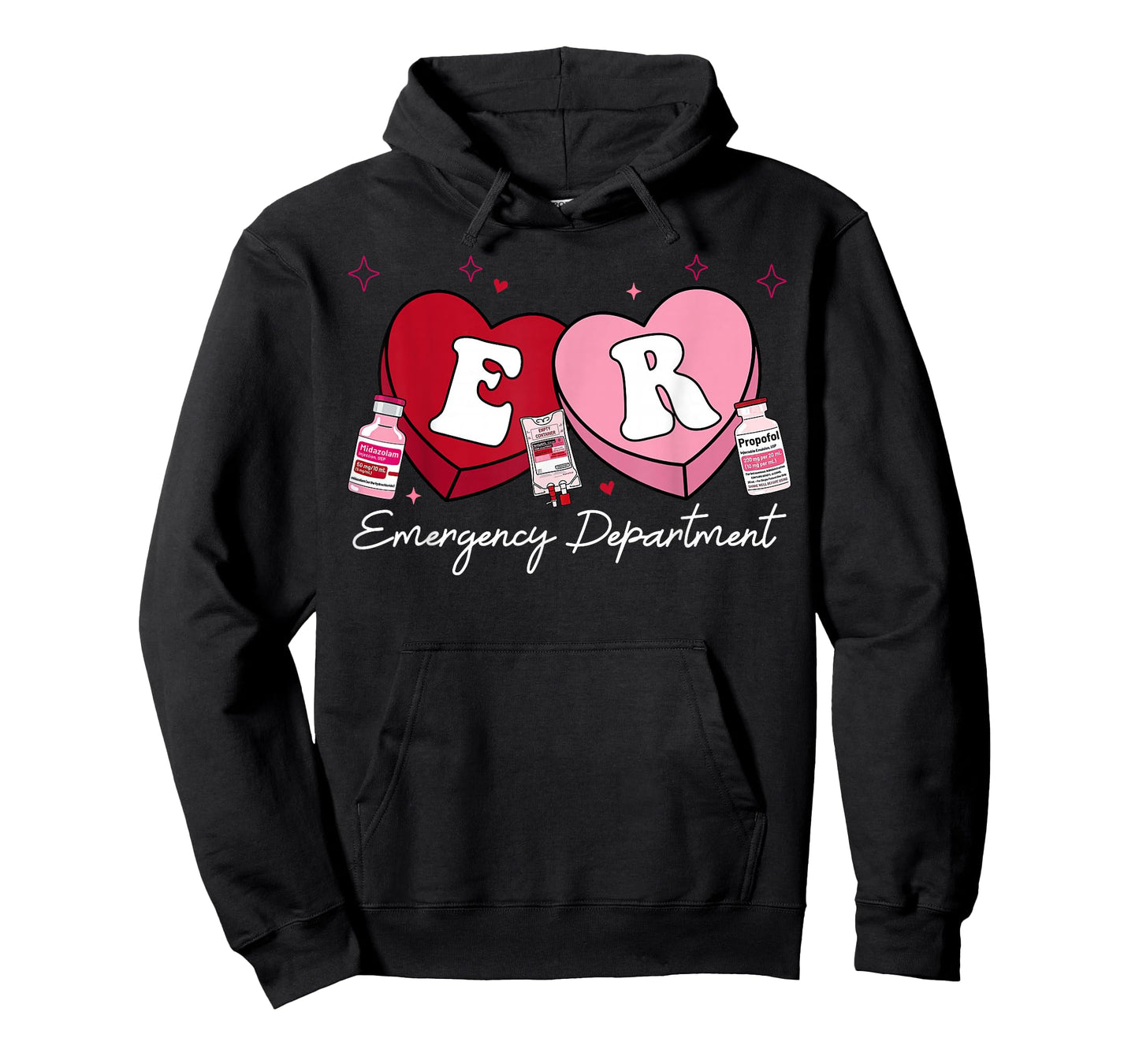 Emergency Department Candy Heart Valentine Day ER Nurse T-Shirt