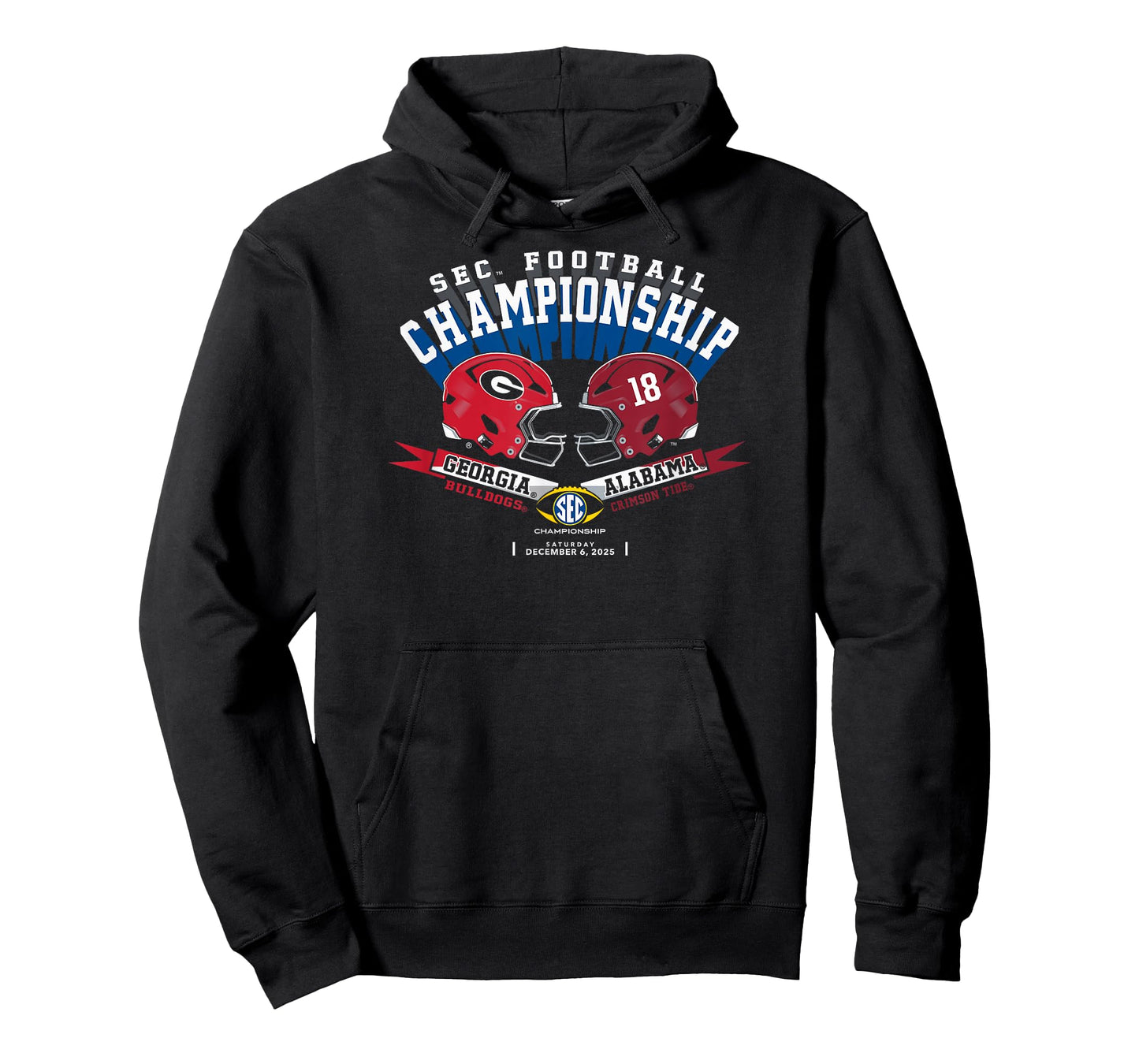 Georgia vs Alabama SEC Championship 2025 Football Black T-Shirt