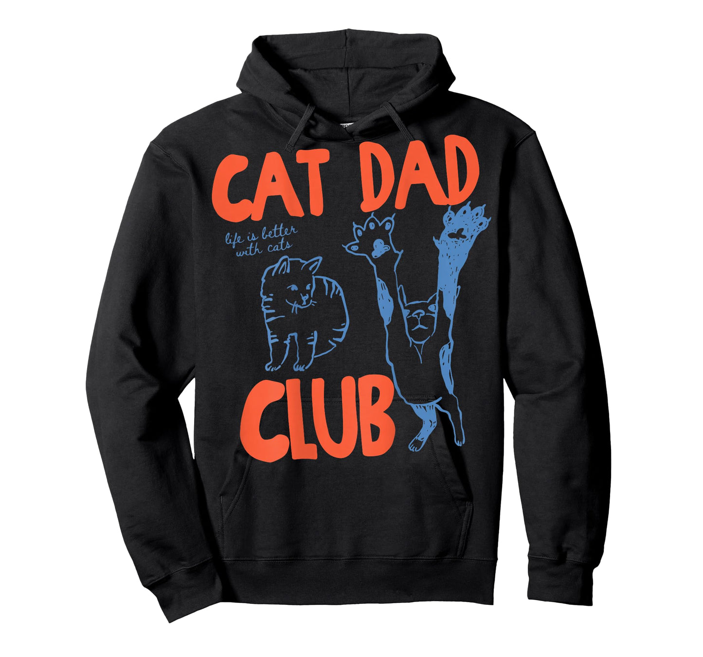 Cat Dad Club Life is Better with Cats Cat Dad ON Back T-Shirt