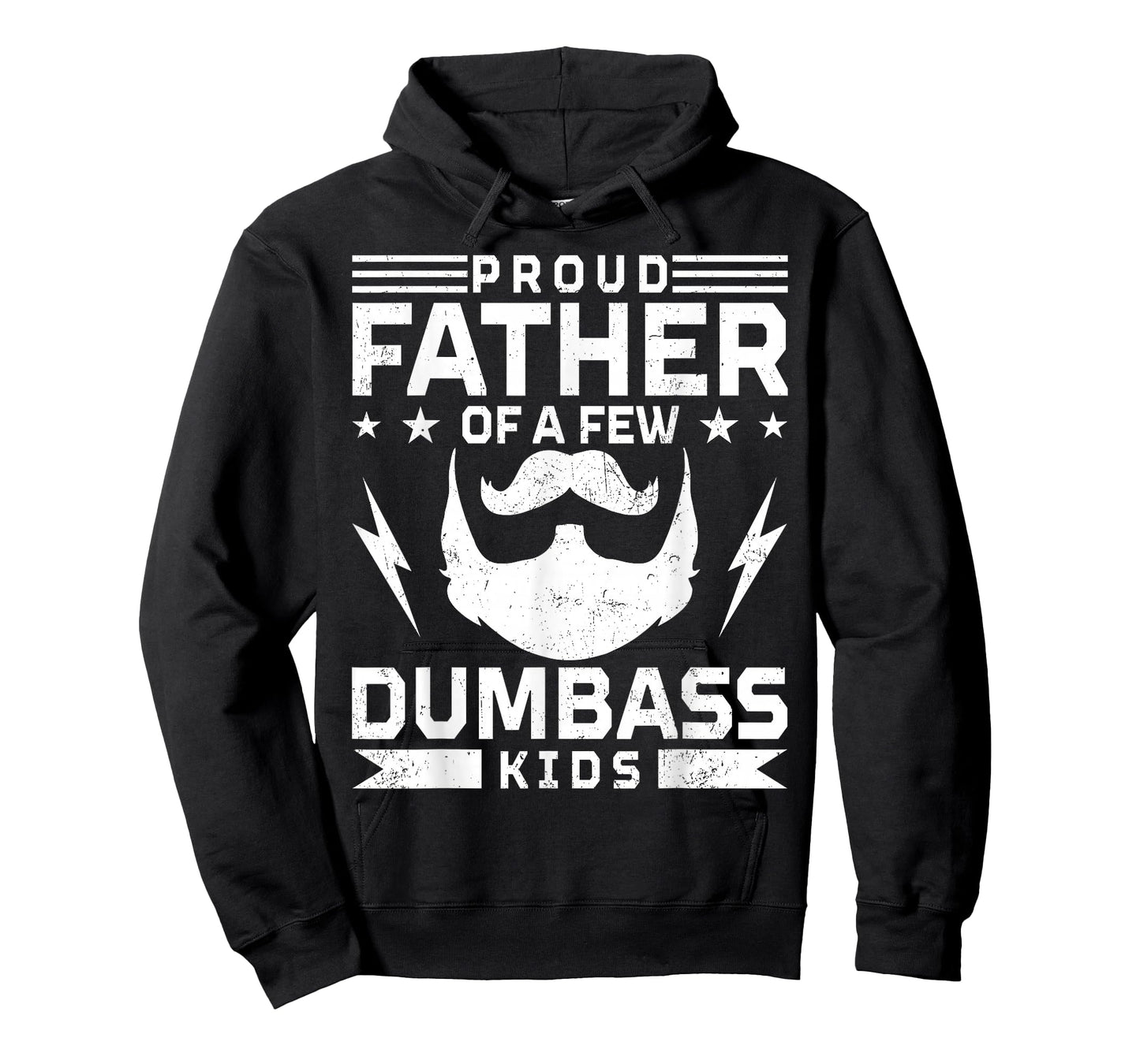 Retro Proud Father of A Few Dumbass Kids Funny Bearded Dad T-Shirt
