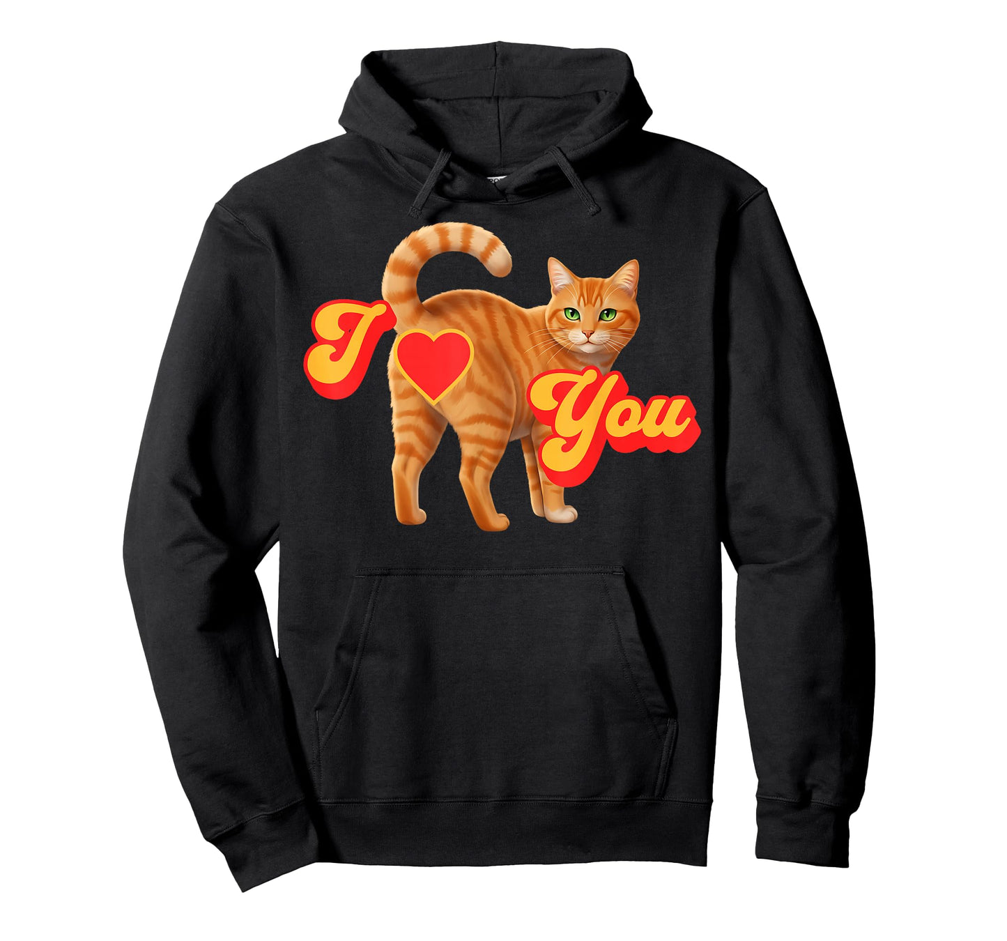 Funny Orange Cat Butt Heart Valentine’s Day I Love You T-Shirt