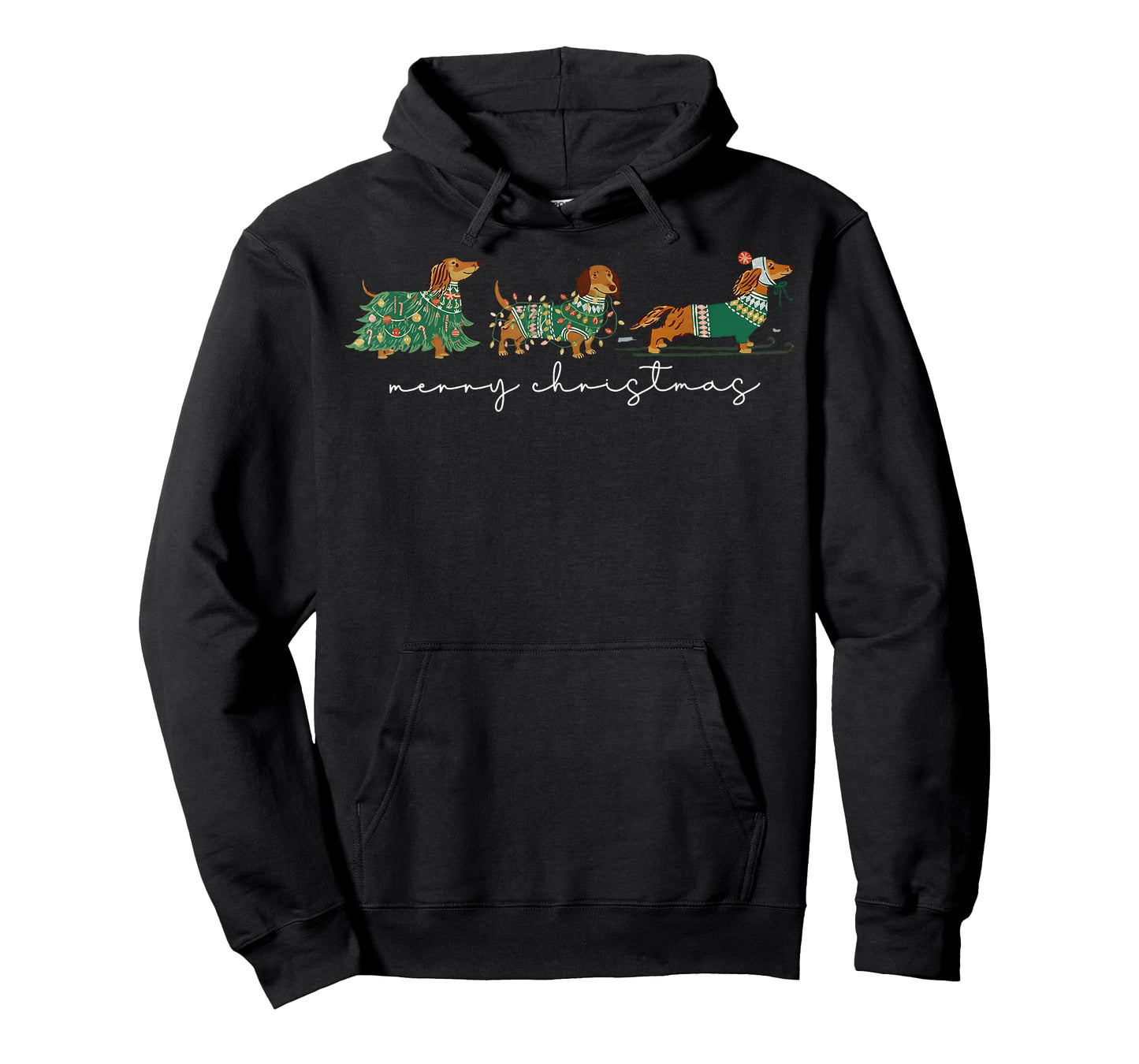 Cute Dachshund Merry Christmas Weiner Dog Lover Xmas Pajamas T-Shirt