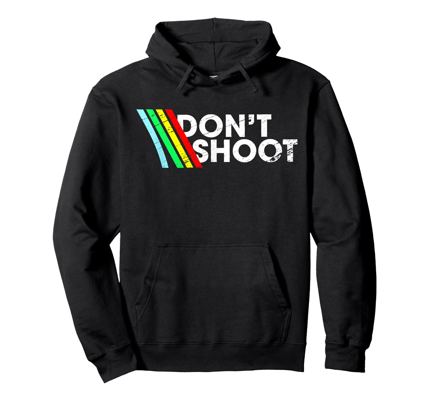 Don't Shoot Retro Graphic Color Stripes T-Shirt