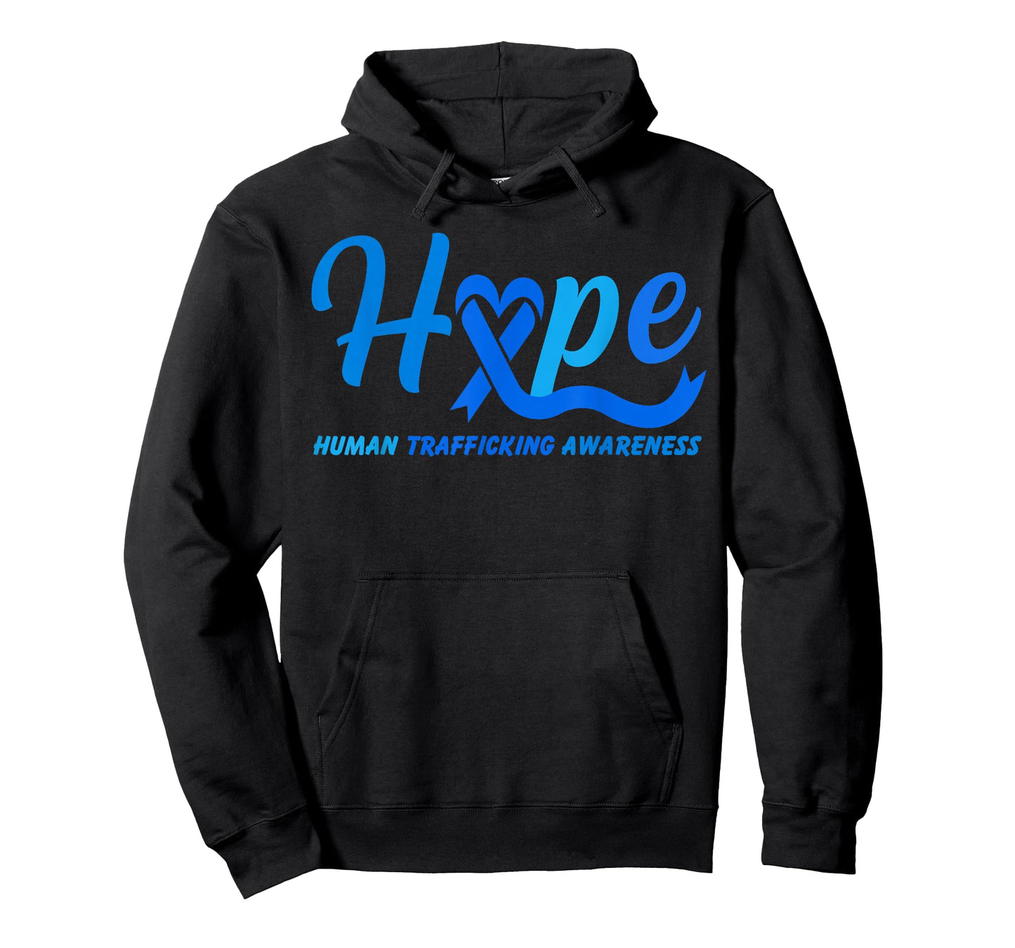Hope Human Trafficking Awareness Month Blue Ribbon Heart T-Shirt