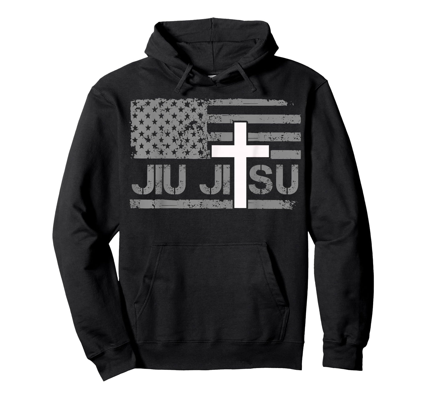 Christian Jiu Jitsu American Flag Cross Men Boys Jesus BJJ T-Shirt