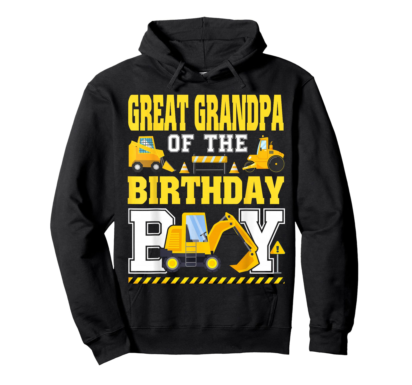 Great Grandpa of The Birthday Boy Excavator Construction T-Shirt