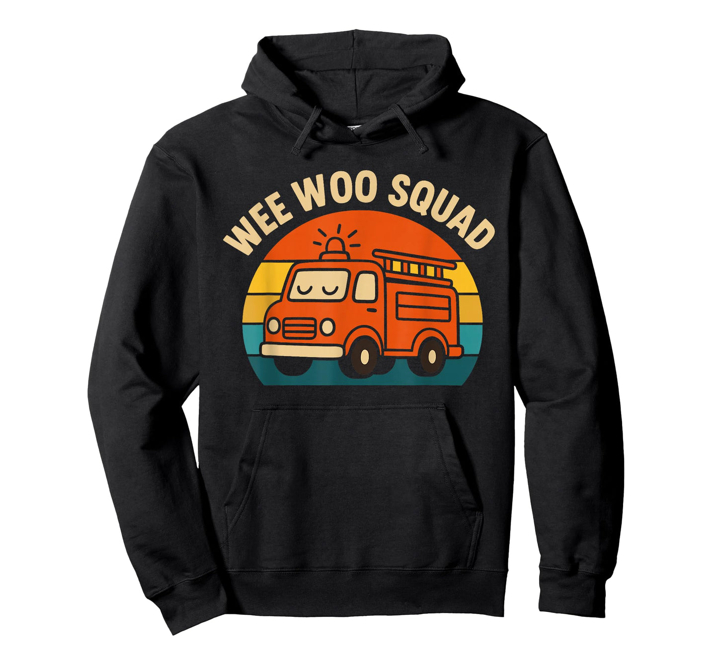 Fire Truck Wee Woo Squad Firefighter Funny Fireman Truck T-Shirt