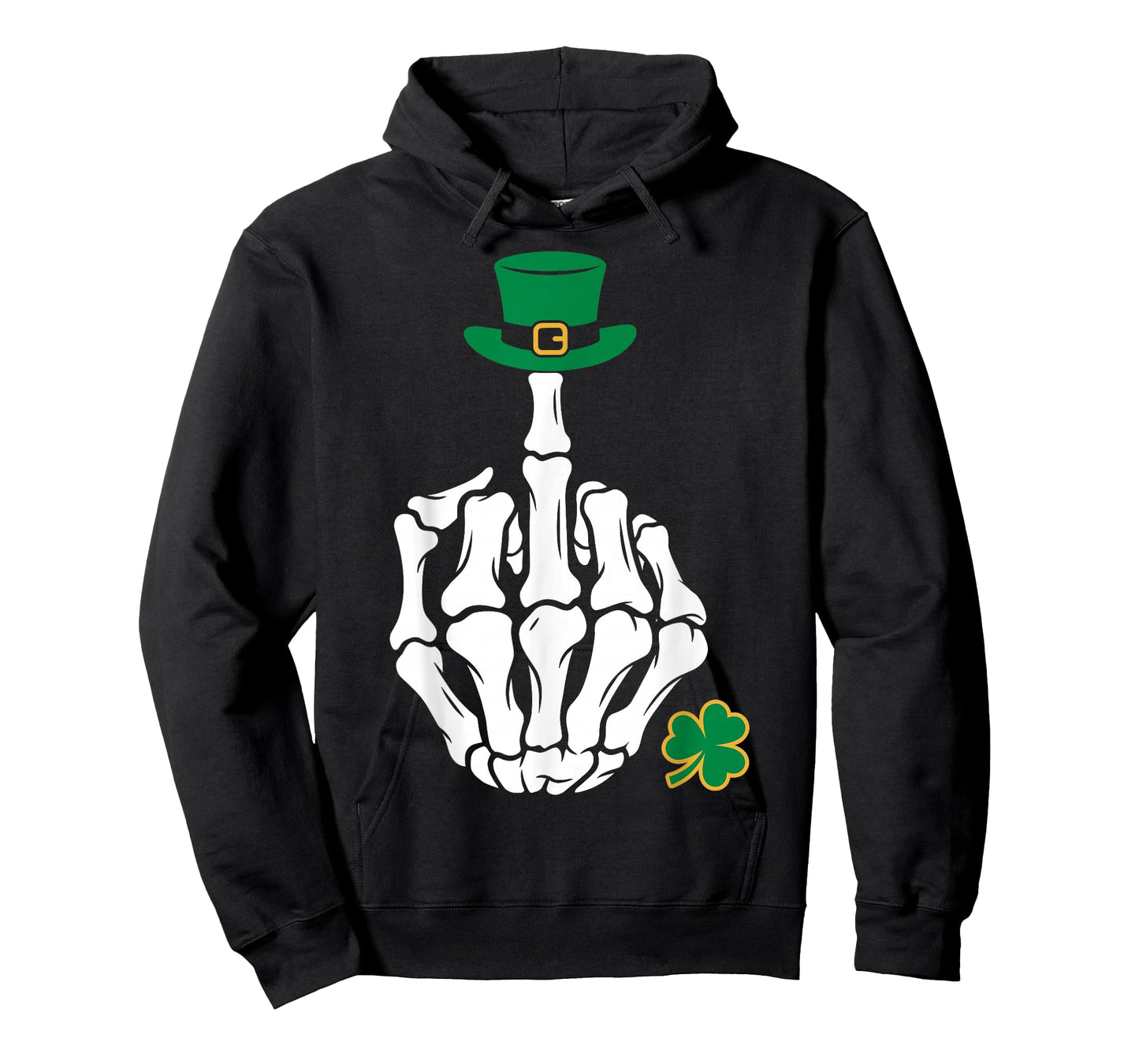 St.Patrick’s Day Skeleton Hand Middle Finger Leprechaun Hat T-Shirt
