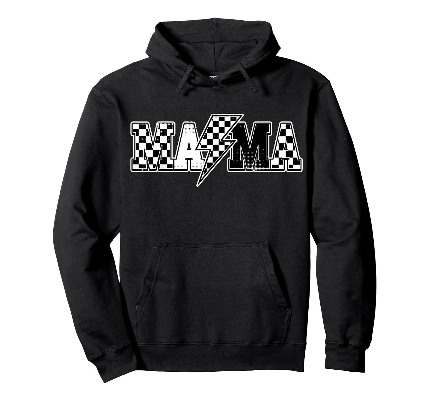 Mama Racing Race Car Checkered Family Birthday T-Shirt