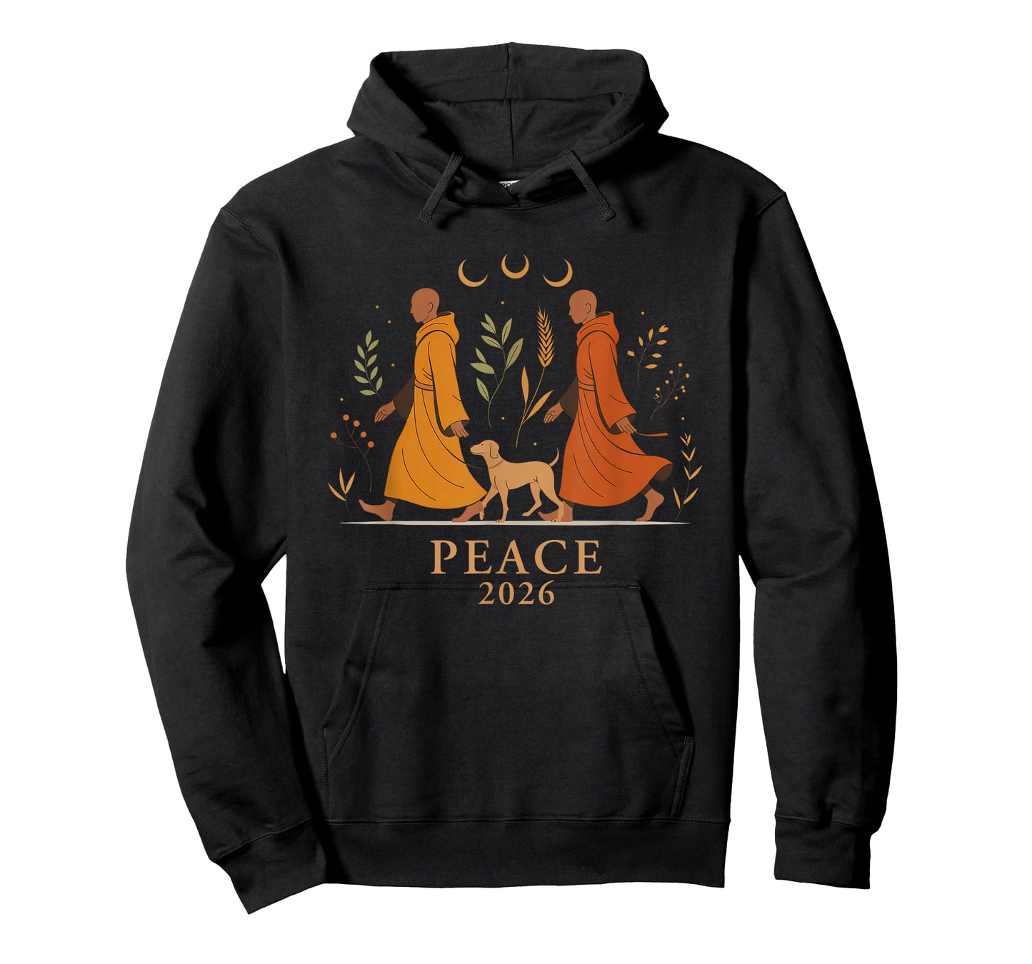 Walk Peace 2026 World Peace Monks with Aloka Dog Spiritual T-Shirt