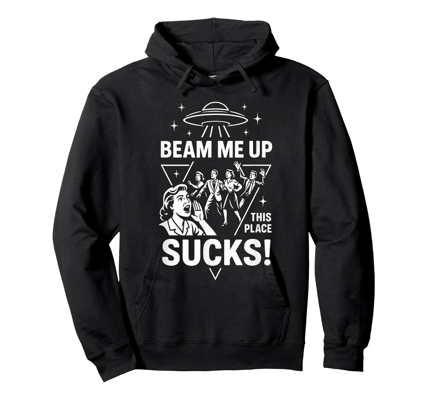 Beam Me Up This Place Sucks Funny Alien UFO T-Shirt
