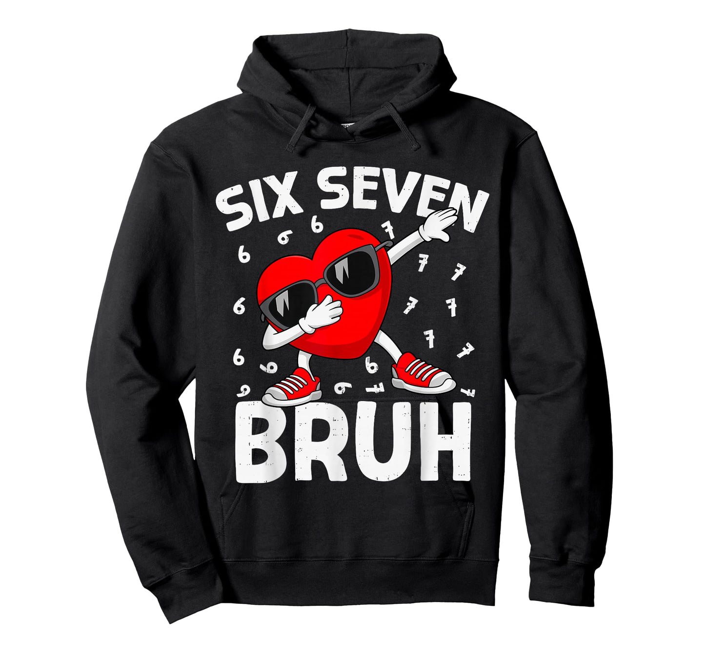 Valentines Day Six Seven Bruh 6 7 Meme Dab Heart Boys Kids T-Shirt