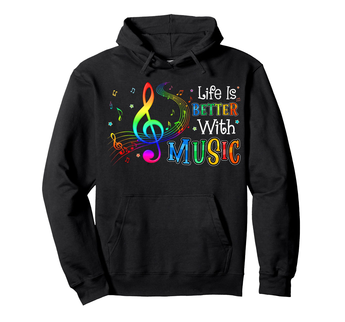 Life is Better with Music Notes Teen Girl Women Musician T-Shirt