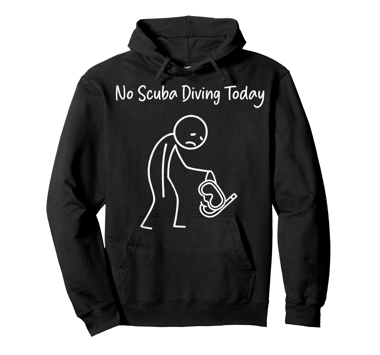 No Scuba Diving Today Scuba Diver Funny Sad Stick Figure T-Shirt