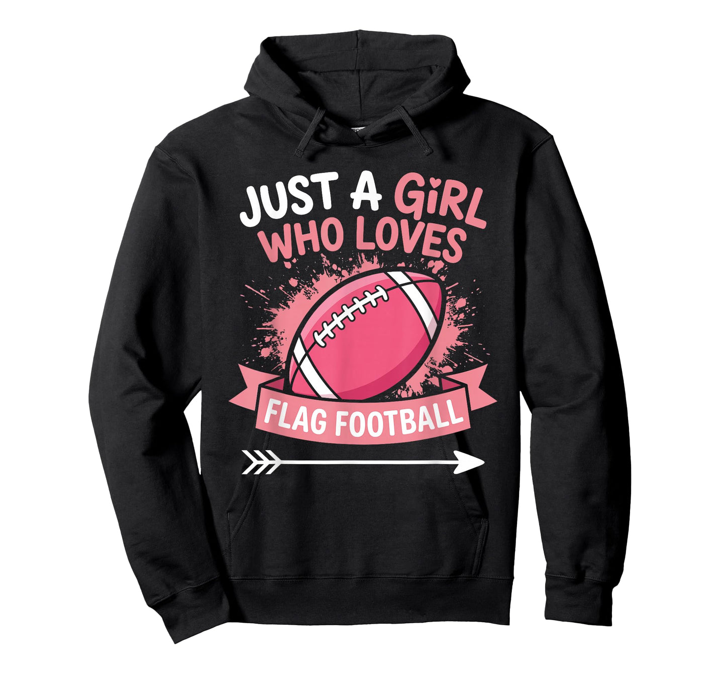Flag Football Girl Pink Sports Design T-Shirt