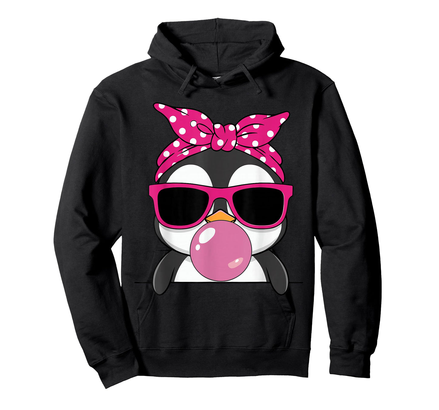 Penguin Kawaii Girl Pink Bandana Funny Penguin Bubblegum T-Shirt