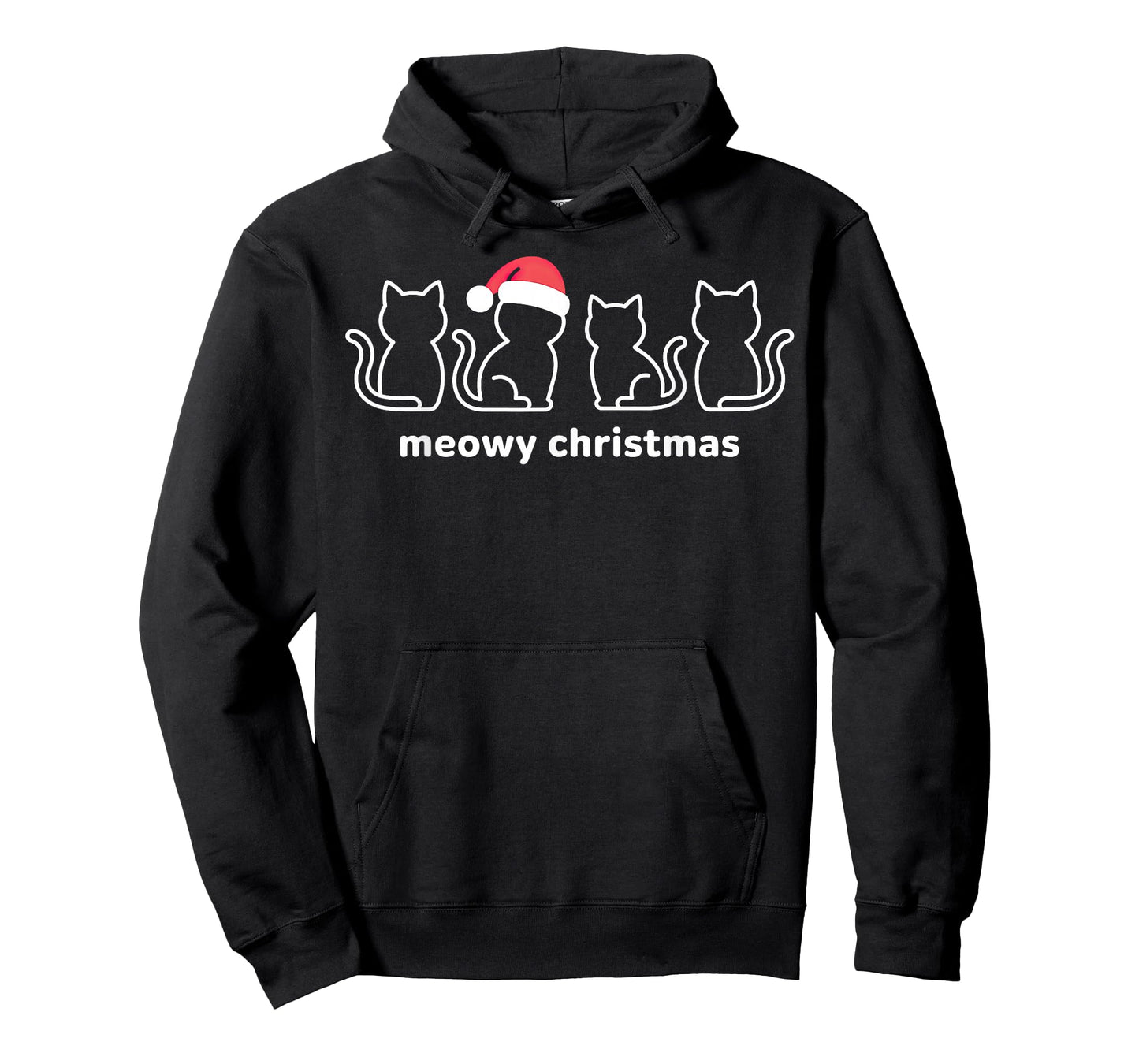 Meowy Catmas Cat Christmas Kitten Cats Santa Hat Xmas T-Shirt
