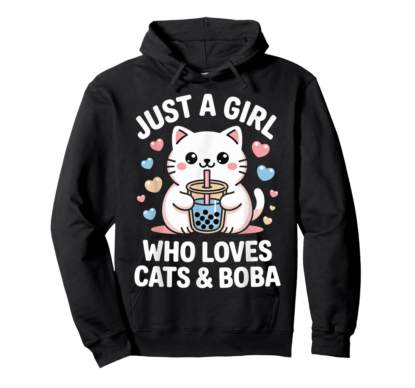 Just A Girl Who Loves Cats and Boba Kawaii Bubble Tea T-Shirt